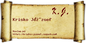 Krisko József névjegykártya